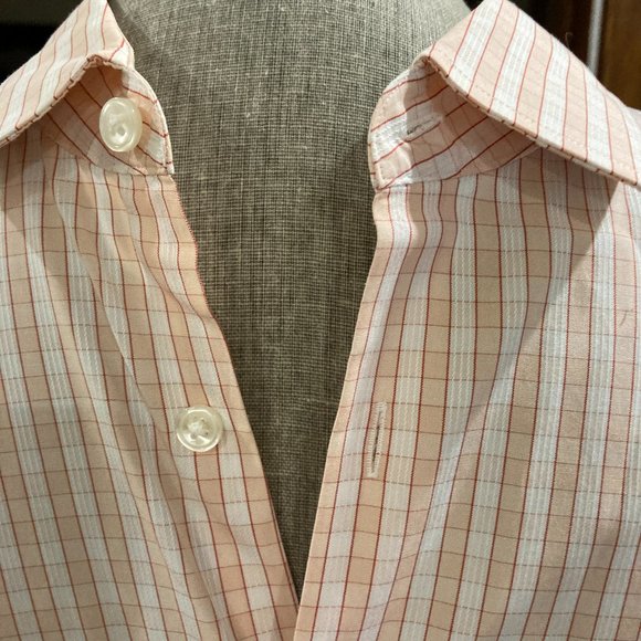 Hugo Boss Orange Plaid Shirt Sz M - Picture 3 of 6